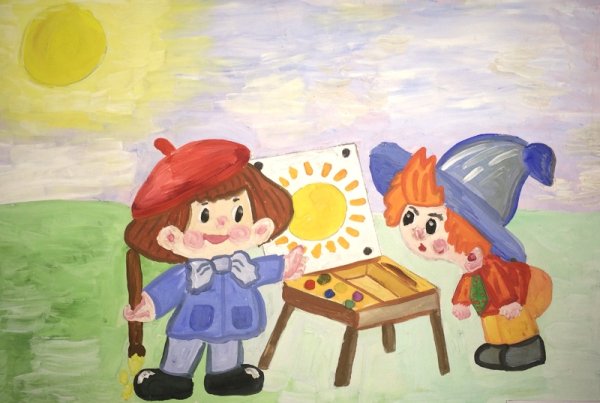 Рисунок Незнайка и его друзья