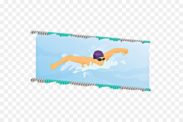 Мальчик плавает в бассейне