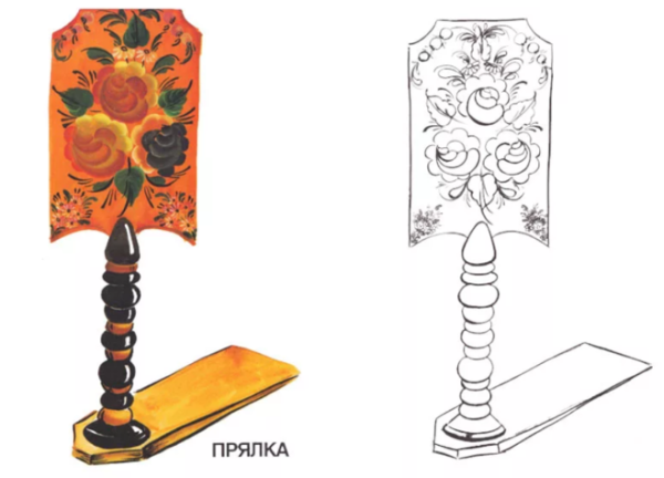 Эскиз росписи прялки