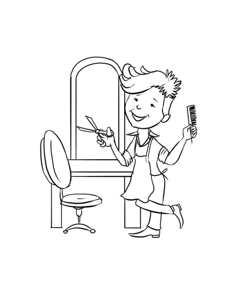 Раскраска парикмахерская для детей