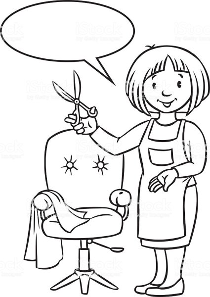 Раскраска профессия парикмахер