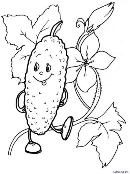 Огурец раскраска для детей