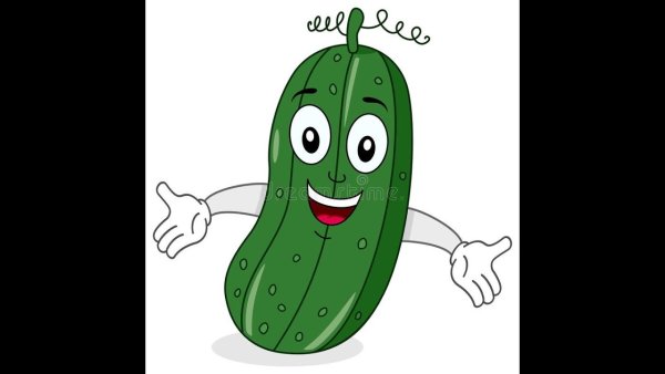 Веселые овощи огурец