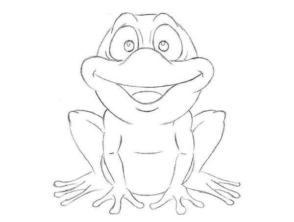 Лягушка рисунок карандашом для детей
