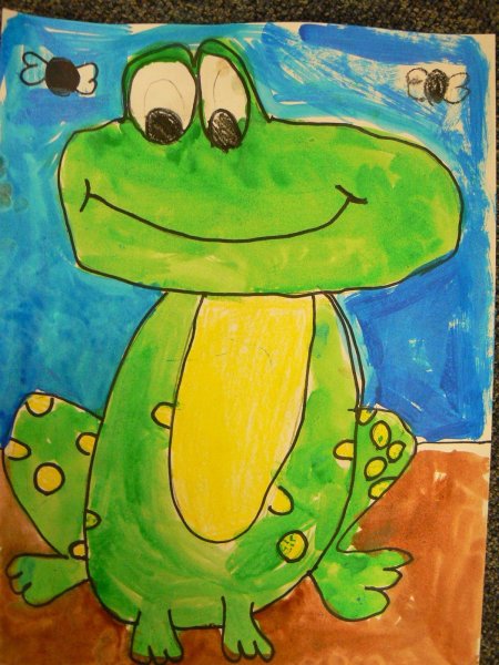 Лягушка рисунок карандашом