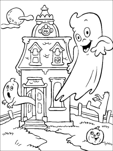 Раскраска привидение для детей