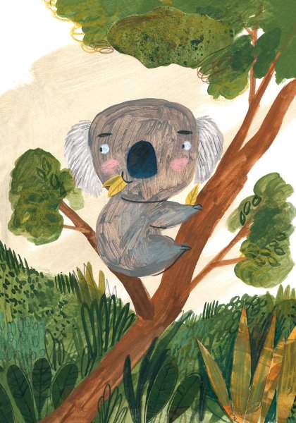 Коала гуашью