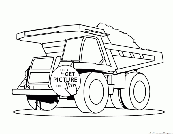 Карьерный самосвал раскраска