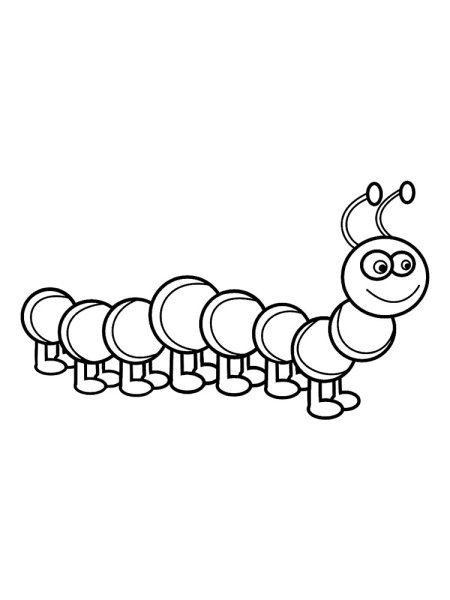 Раскраска гусеница для малышей