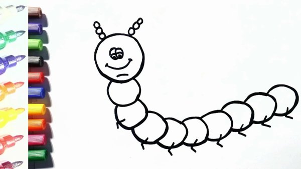 Гусеница раскраска