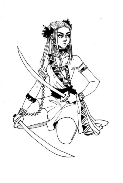 Тату Амазонка эскиз
