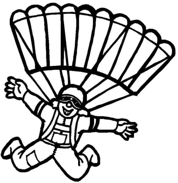 Парашютист раскраска