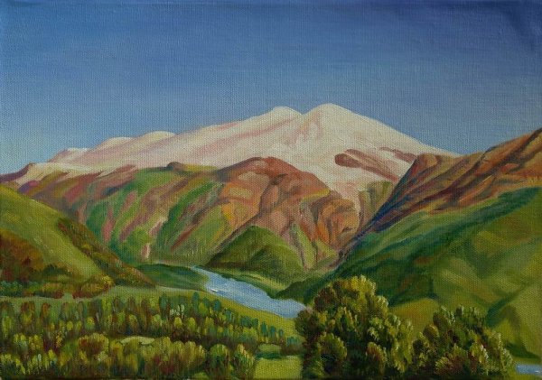 Рисунок Рериха "Эльбрус Кавказ"