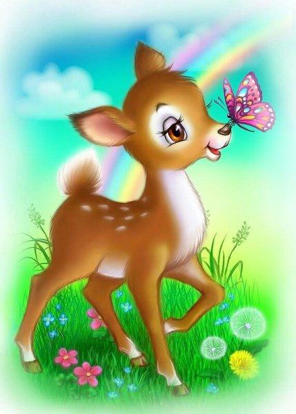 Олененок мультяшный