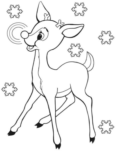 Олененок раскраска для детей
