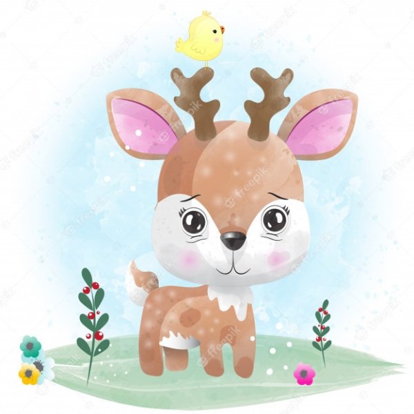 Милые мультяшные олени