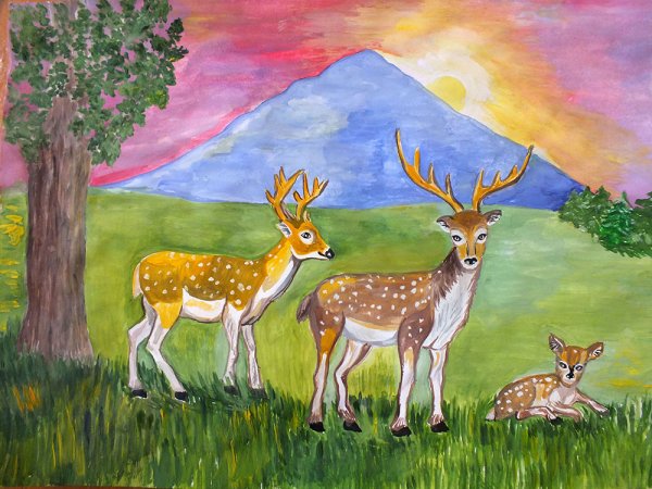 Рисунок на тему природа и животные