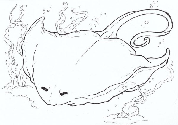 Электрический Скат раскраска для детей