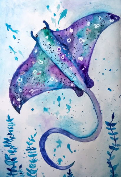 Скат раскраска