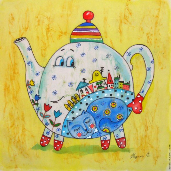Декоративное рисование чайник