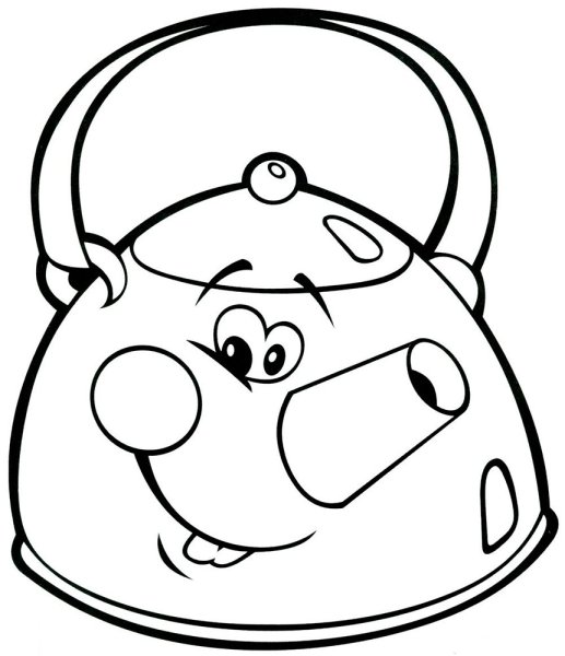 Чайник раскраска для детей