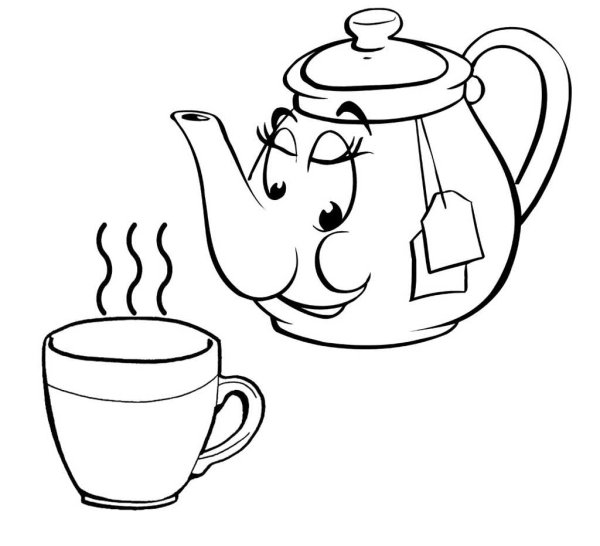 Посуда. Раскраска