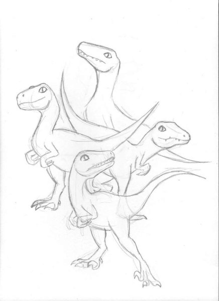 Раптор раскраска