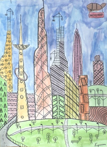 Зарисовка города будущего
