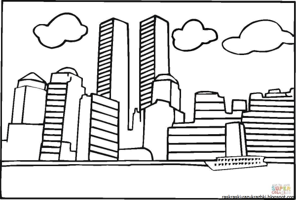 Город будущего раскраска для детей