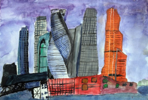 Нарисовать Москва Сити