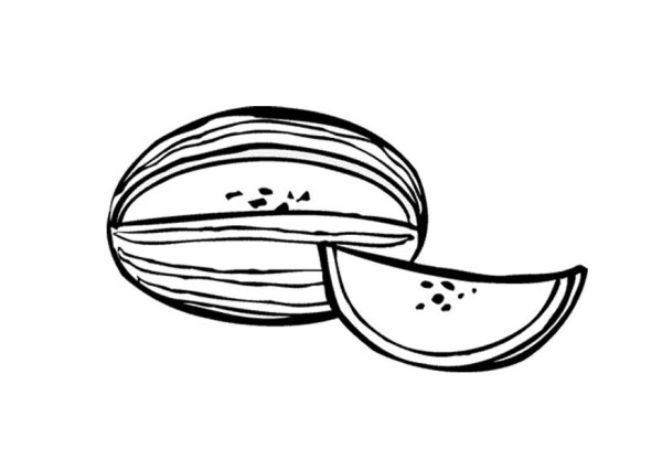 Арбуз и дыня для детей раскраска