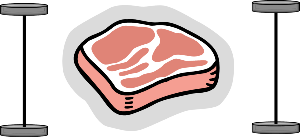 Стейк на тарелке вектор