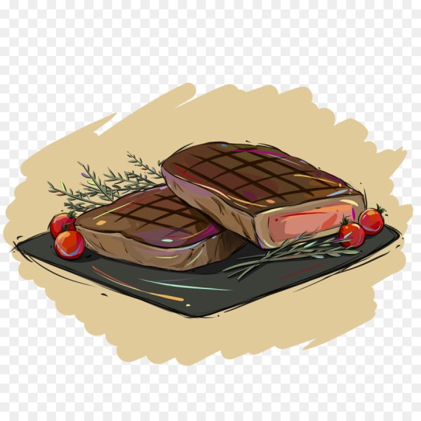 Сырой стейк нарисованный