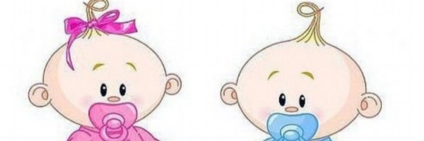 Мультяшный младенец девочка и мальчик