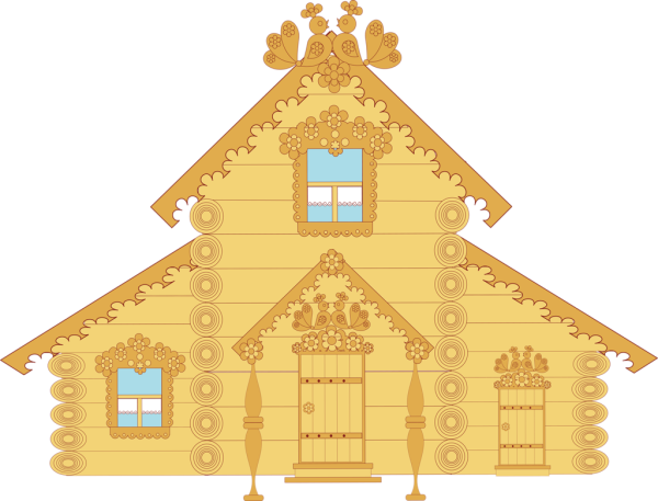 Мультяшный деревянный домик