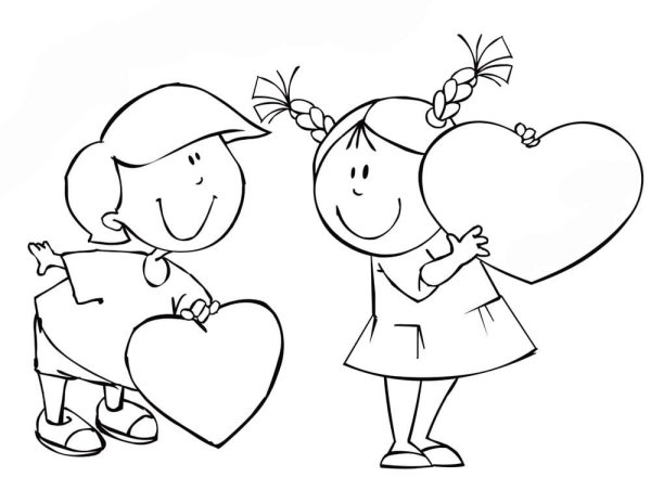 Раскраска на день влюбленных