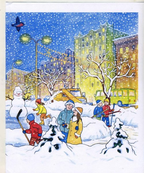 Картина зима для детей