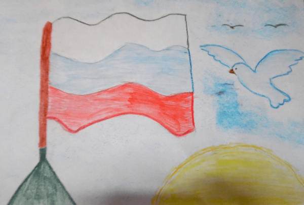 Детские рисунки на тему Россия Родина моя