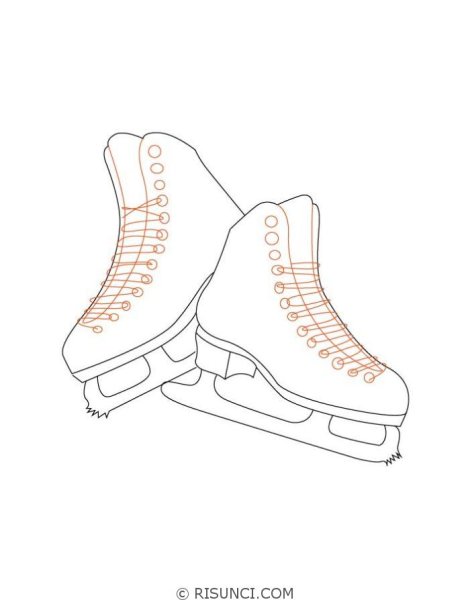 Рисовать лыжи коньки