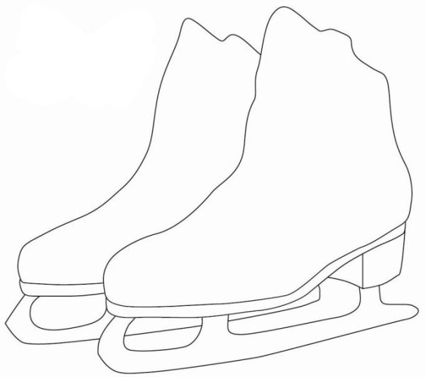 Коньки трафарет для детей