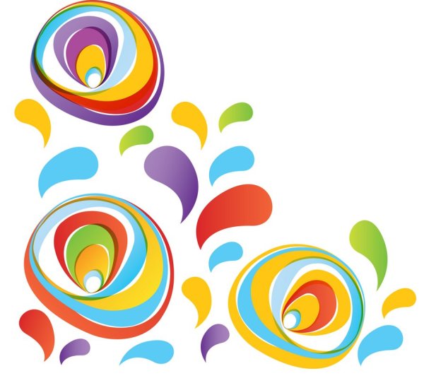 Цветные узоры на белом фоне