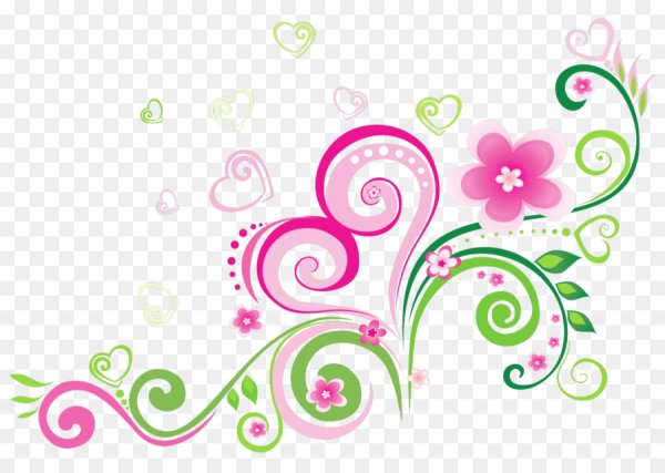 Цветочный узор на прозрачном фоне