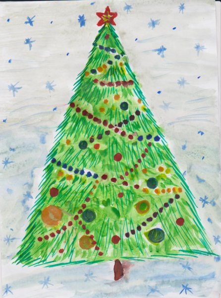 Елка детский рисунок