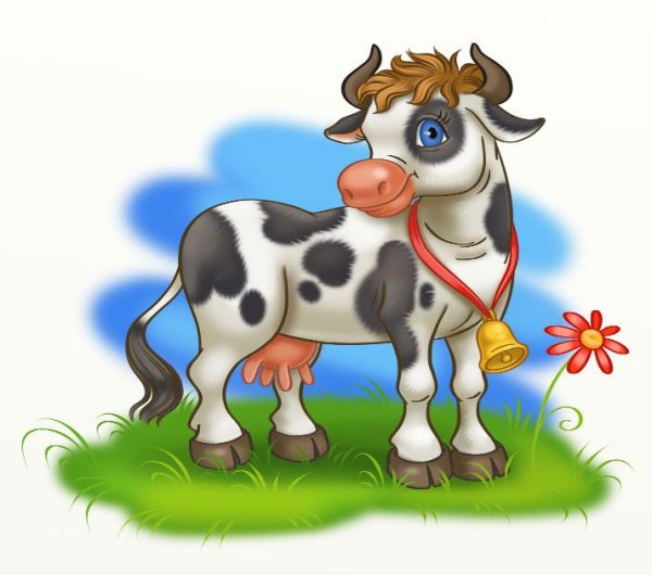 Веселая корова иллюстрация