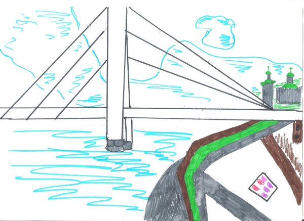 Мост Тюмень рисунок