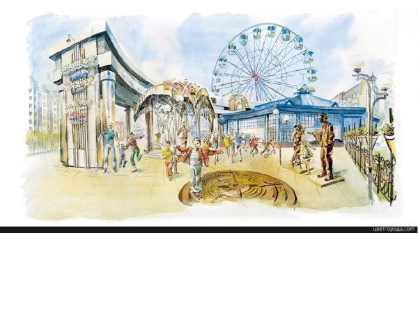 Достопримечательности Тюмени акварель