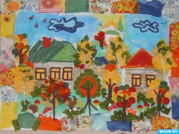 Коллективное рисование осень