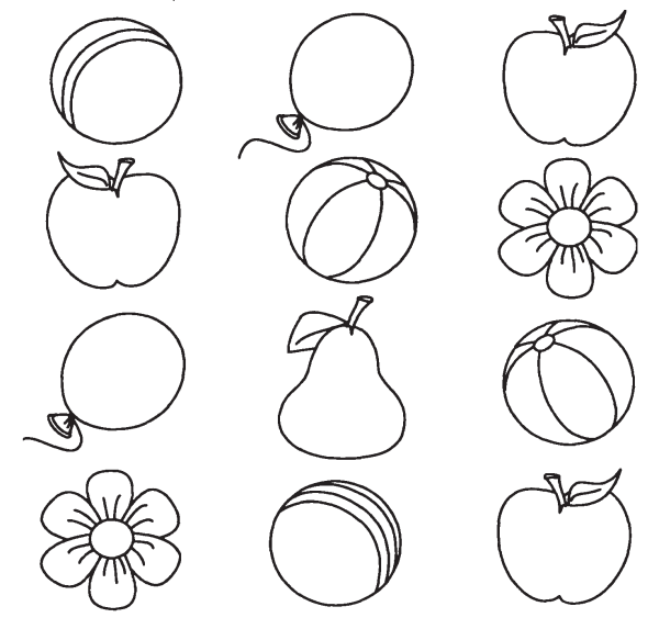 Упражнения Найди одинаковые предметы