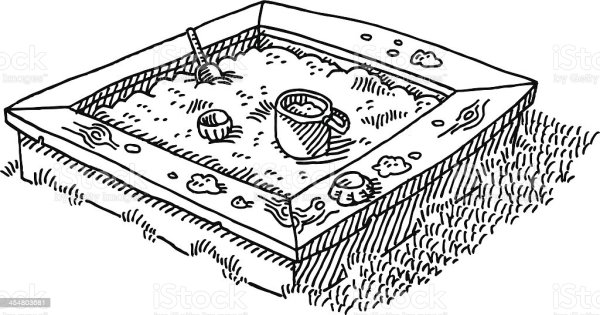 Песочница черно белая