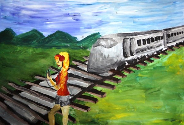 Железнодорожные пути рисунок